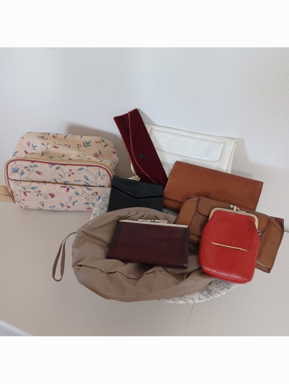 Mixed Brands Vintage Bundle Wallet Bags Pouches Collection Old World SET OF 9